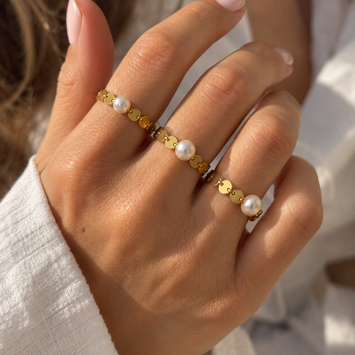 Perla Chain Ring