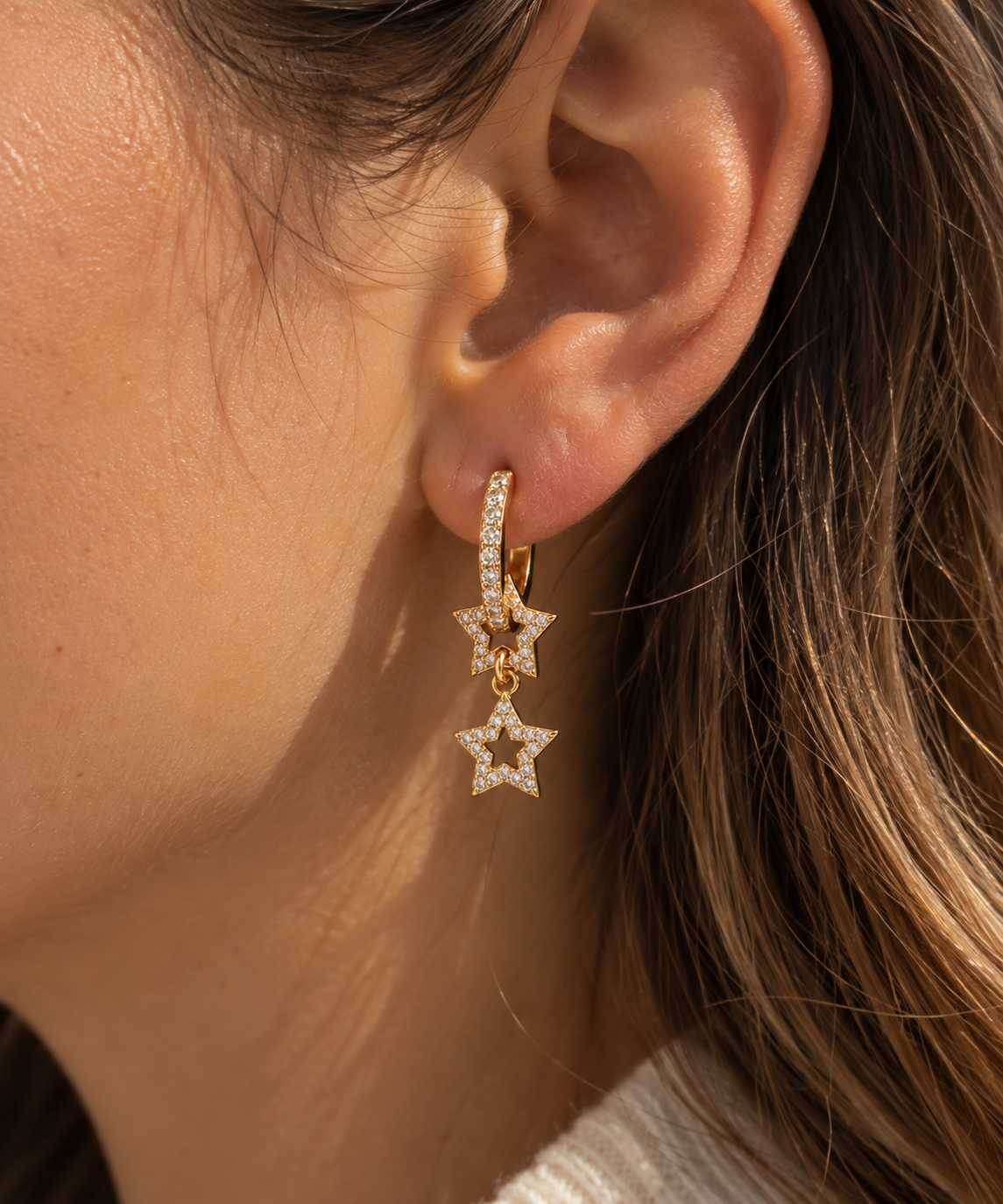 Kaia Double Star Pavè